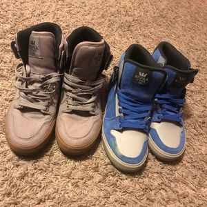 Supras blue/ grey and grey/brown shoes. Size 8.5/9